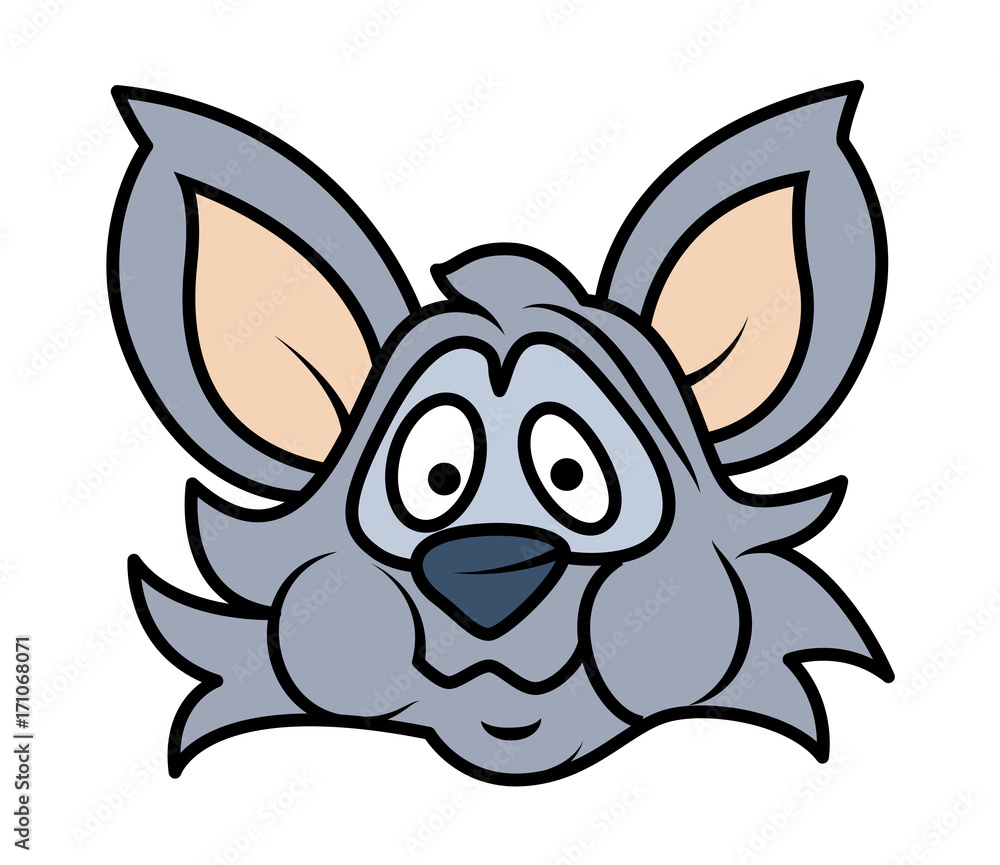 Cartoon Raccoon Scared Face - cartoon clip-art vector character