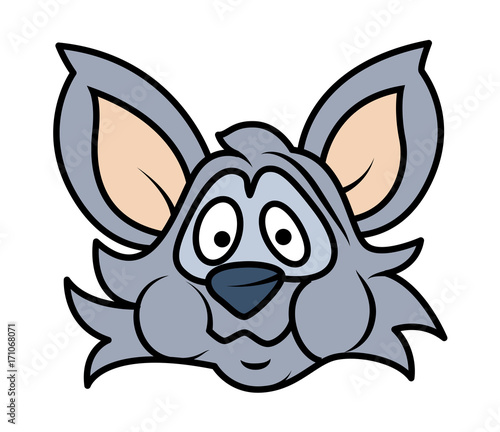 Cartoon Raccoon Scared Face - cartoon clip-art vector character © VectorShots