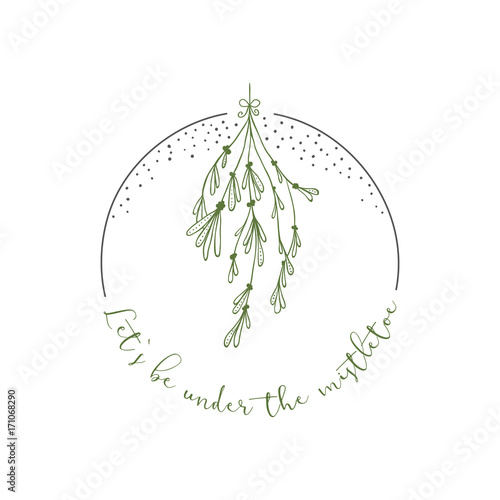 Christmas greetings with a mistletoe design