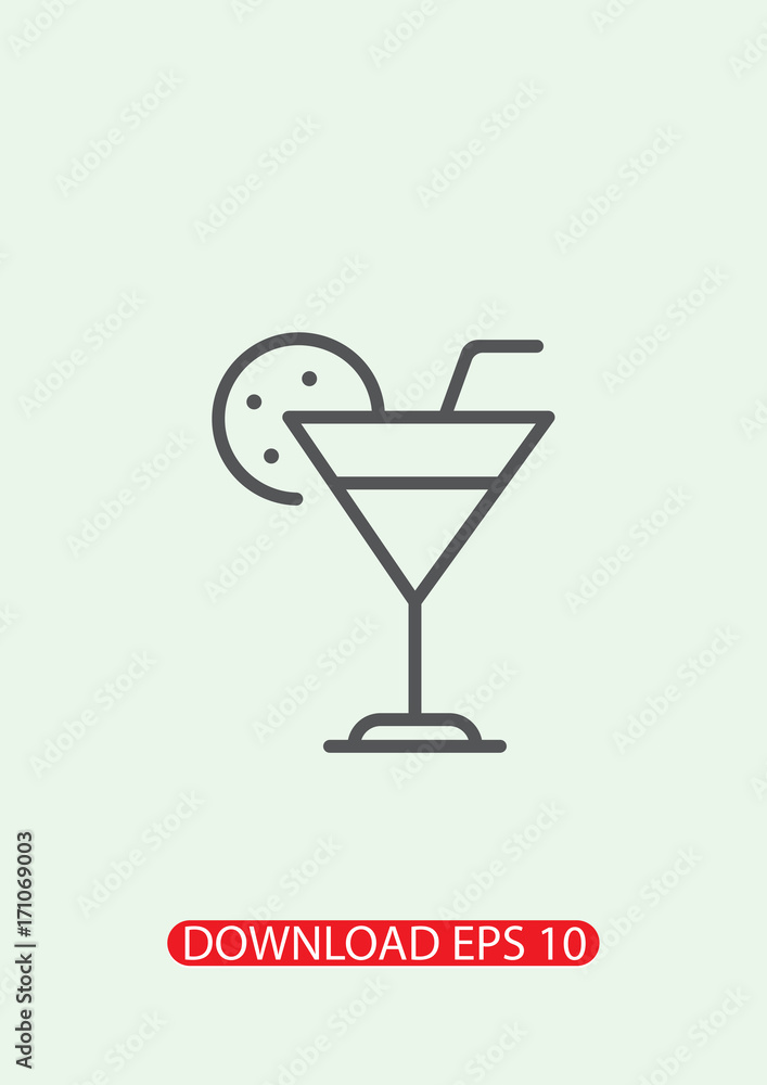 Cocktail icon, summer icon, Vector Cocktail icon, summer icon, Vector