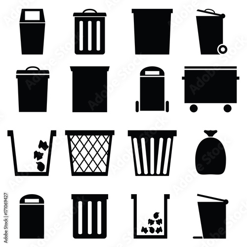 trash can icon set