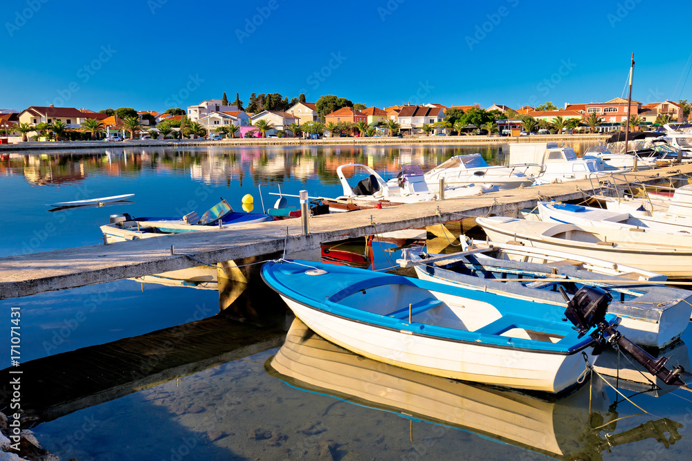 Adriatic village of Bibinje colorful waterfront view