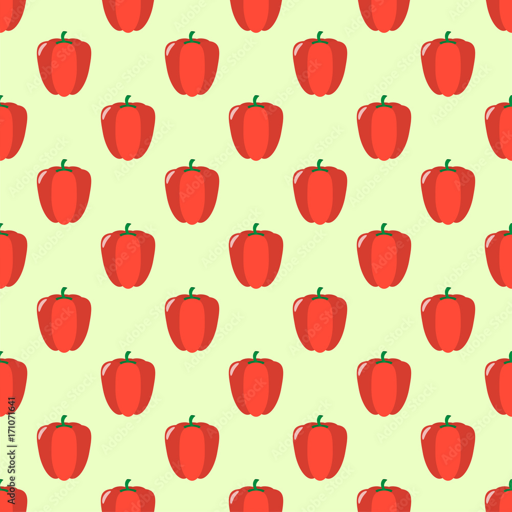 Seamless pattern of red peppers on a light background. Seamless pattern of red peppers on a light background.