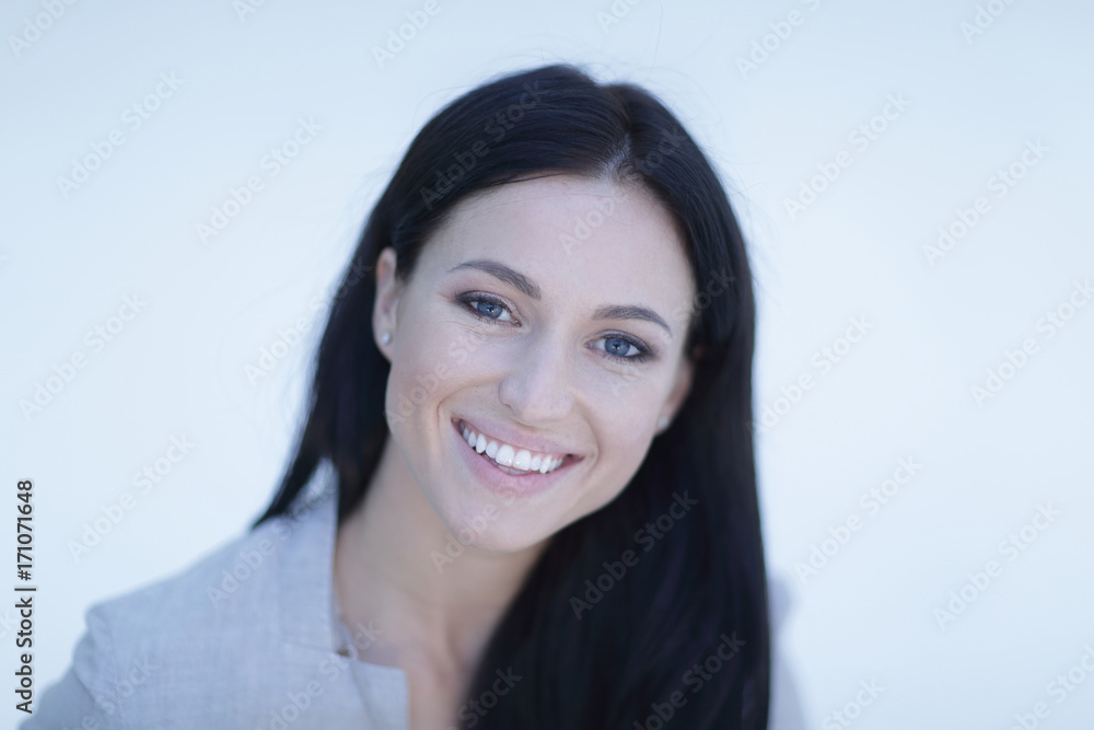 close-up face of a successful young woman. close-up face of a successful young woman.