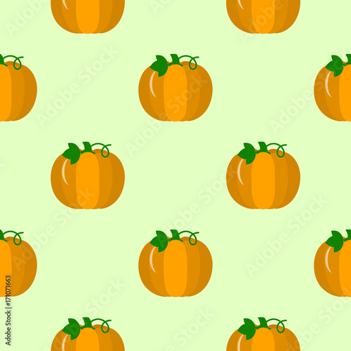 Seamless pattern of ripe pumpkin on a light background.