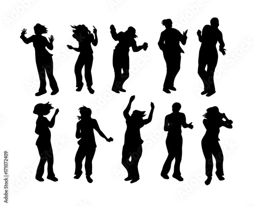 Dancing People Silhouettes