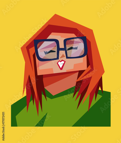 Geometric Friendly Girl