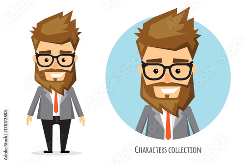businessman with beard in formal suit