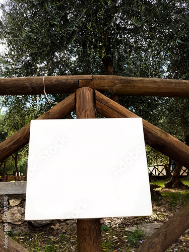Blank outdoor white board