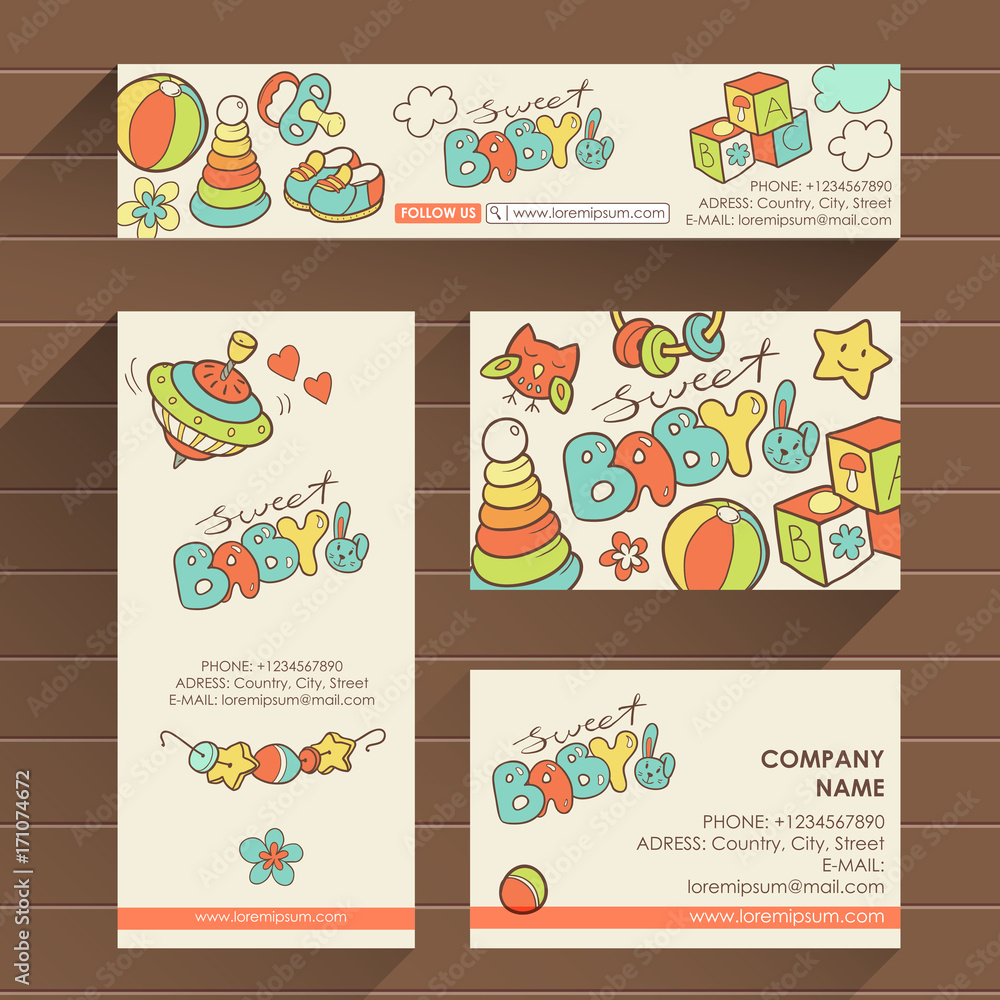 Vector ready design template for early development club, child C