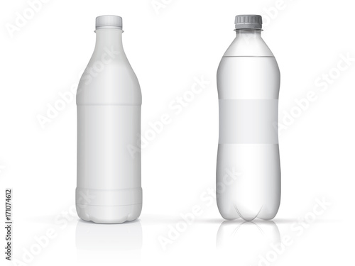 PrintA bottle of water for your design and logo. It is easy to change the color of the roof and labels. Bottle transparent.