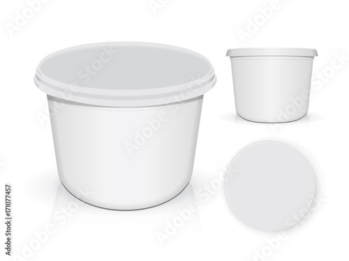 White plastic glass for your design and logo. It's easy to change colors. Mock Up. 
