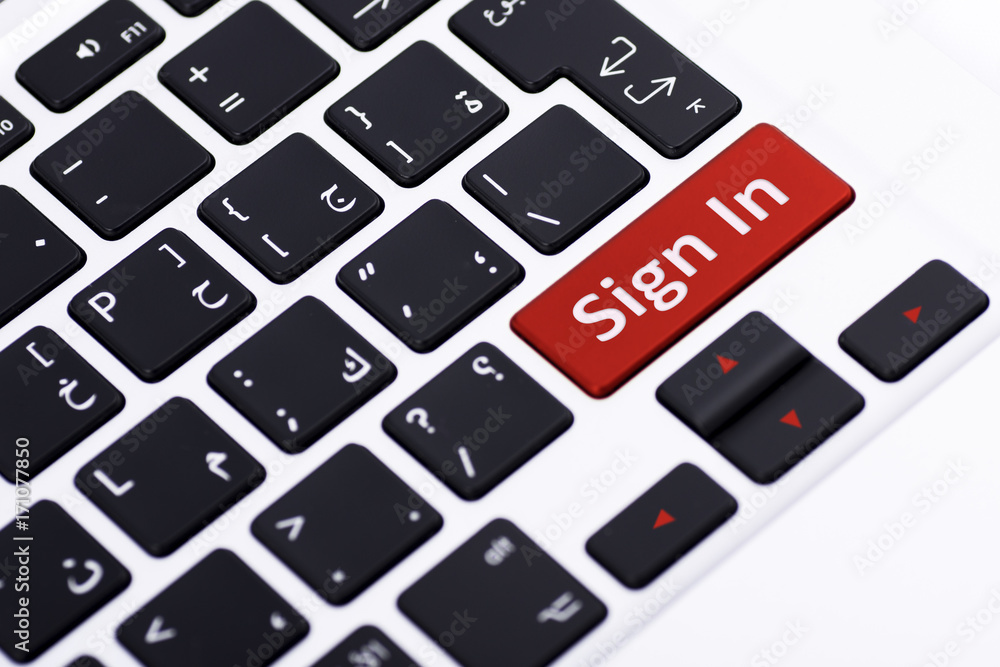 Sign In button on keyboard Sign In button on keyboard