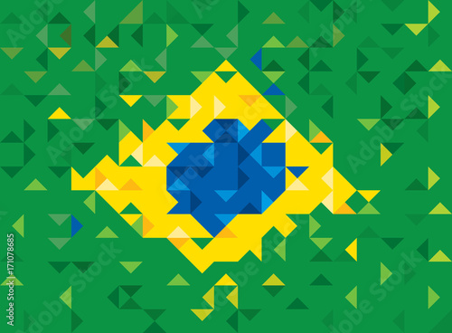 Abstract Brazil Flag, Brazilian Colors (Vector Art)