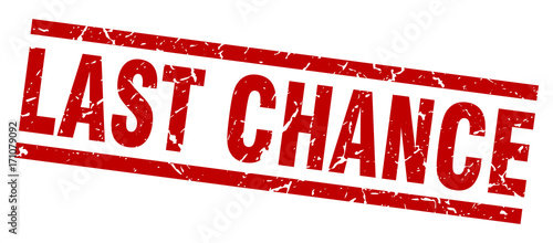 square grunge red last chance stamp