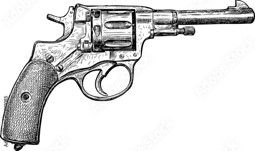 sketch of an old revolver