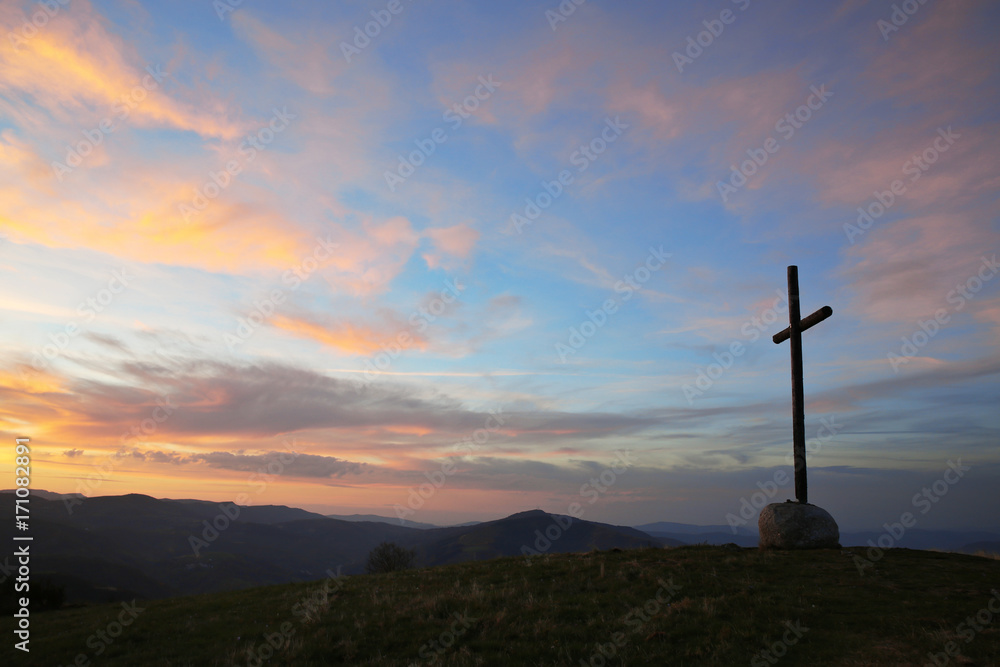 Cross on sky background Cross on sky background