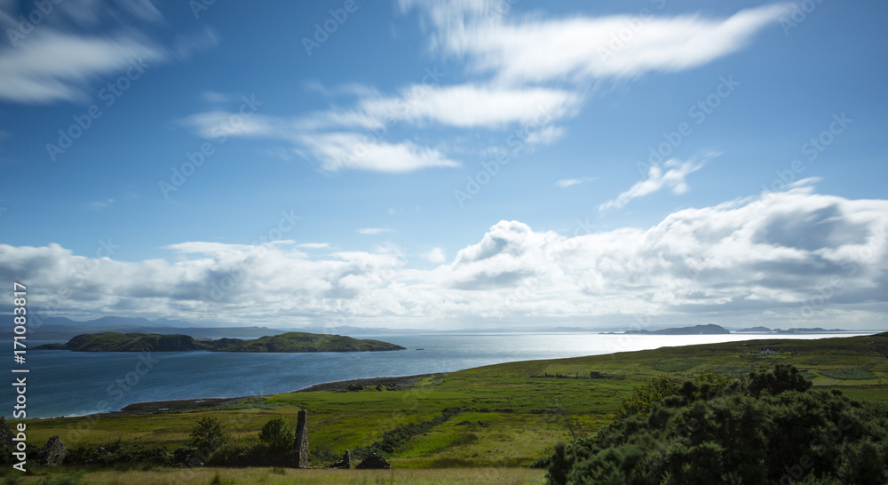 view towards the summer isles in northern scotland