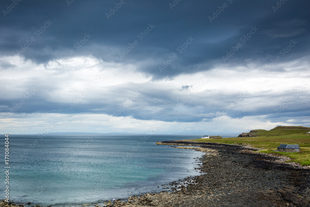 view towards a stone beach on the isle of skye view towards a stone beach on the isle of skye