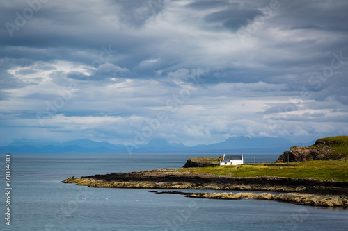 view towards a remote cottage on the isle of skye