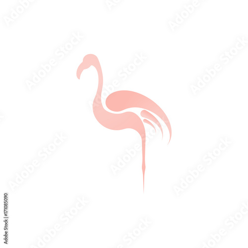 Simple abstract flamingo logo design for company