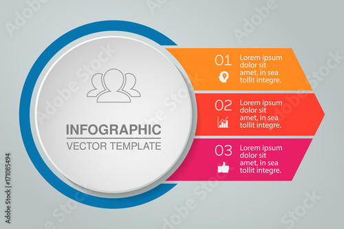 Vector infographic template for diagram, graph, presentation, chart, business concept with 3 options.