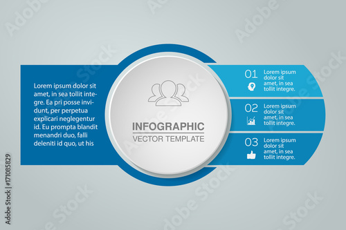Vector infographic template for diagram, graph, presentation, chart, business concept with 3 options.