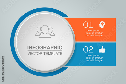 Vector infographic template for diagram, graph, presentation, chart, business concept with 2 options.