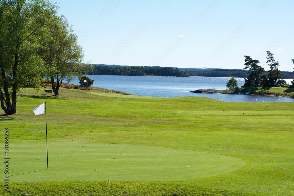 Fototapeta premium Golf cours in west Sweden