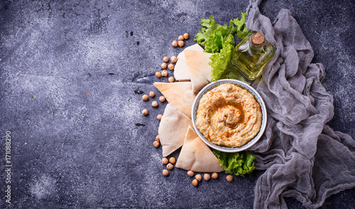 Hummus and pita bread