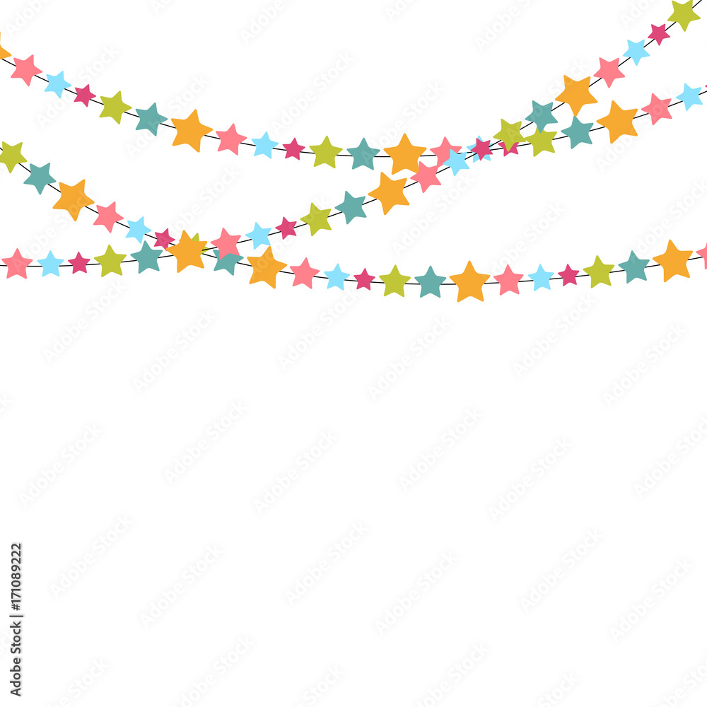 Party Background with Star Confetti Vector Illustration