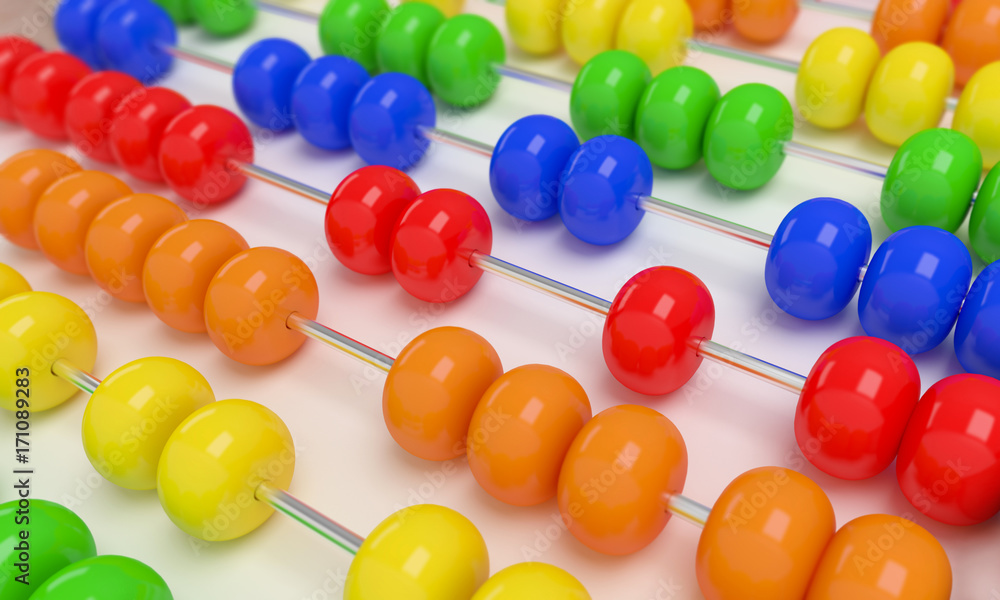 Close up abacus on white background Close up abacus on white background