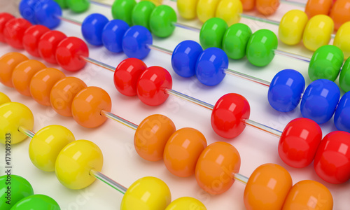 Close up abacus on white background © Feydzhet Shabanov