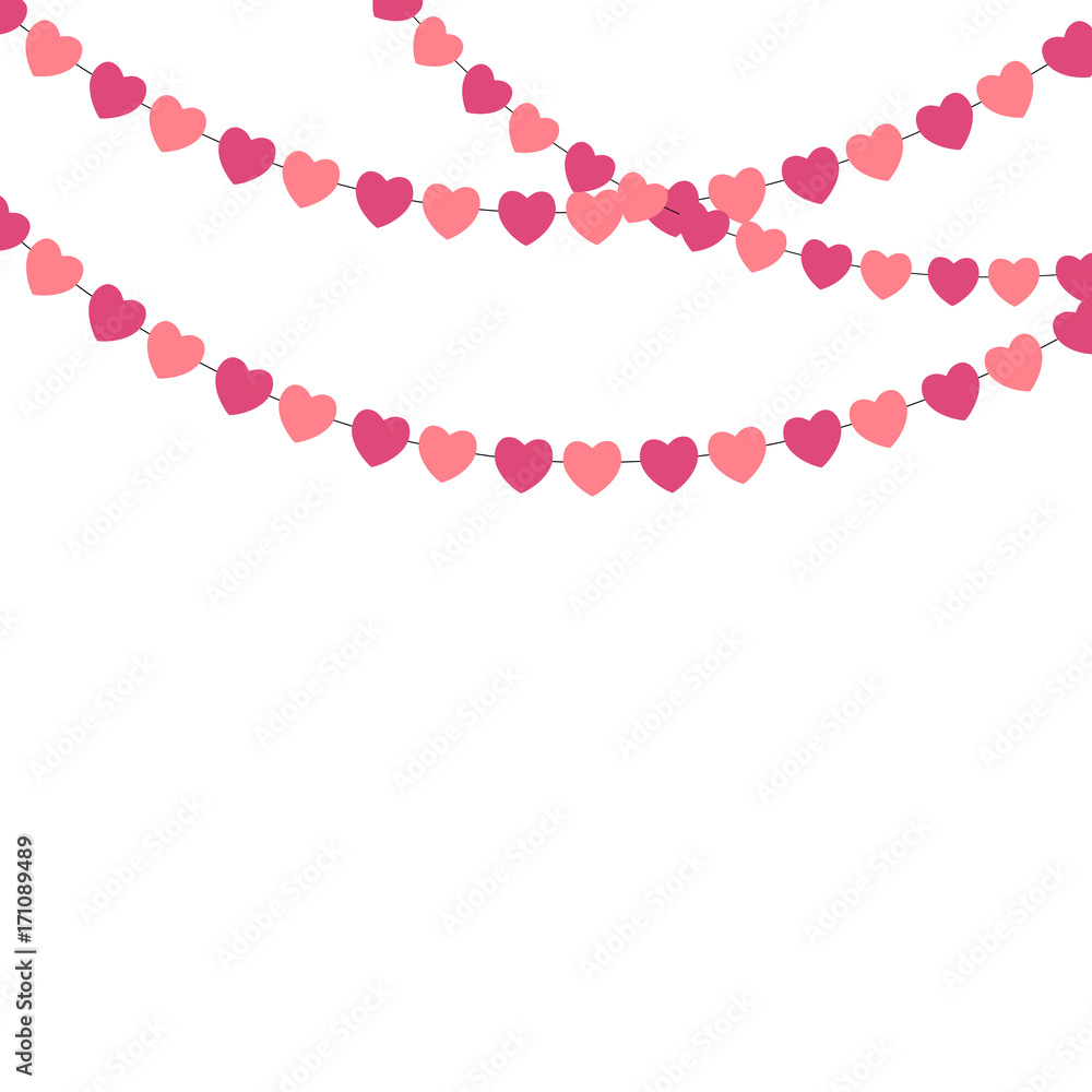 Party Background with Heart Confetti Vector Illustration