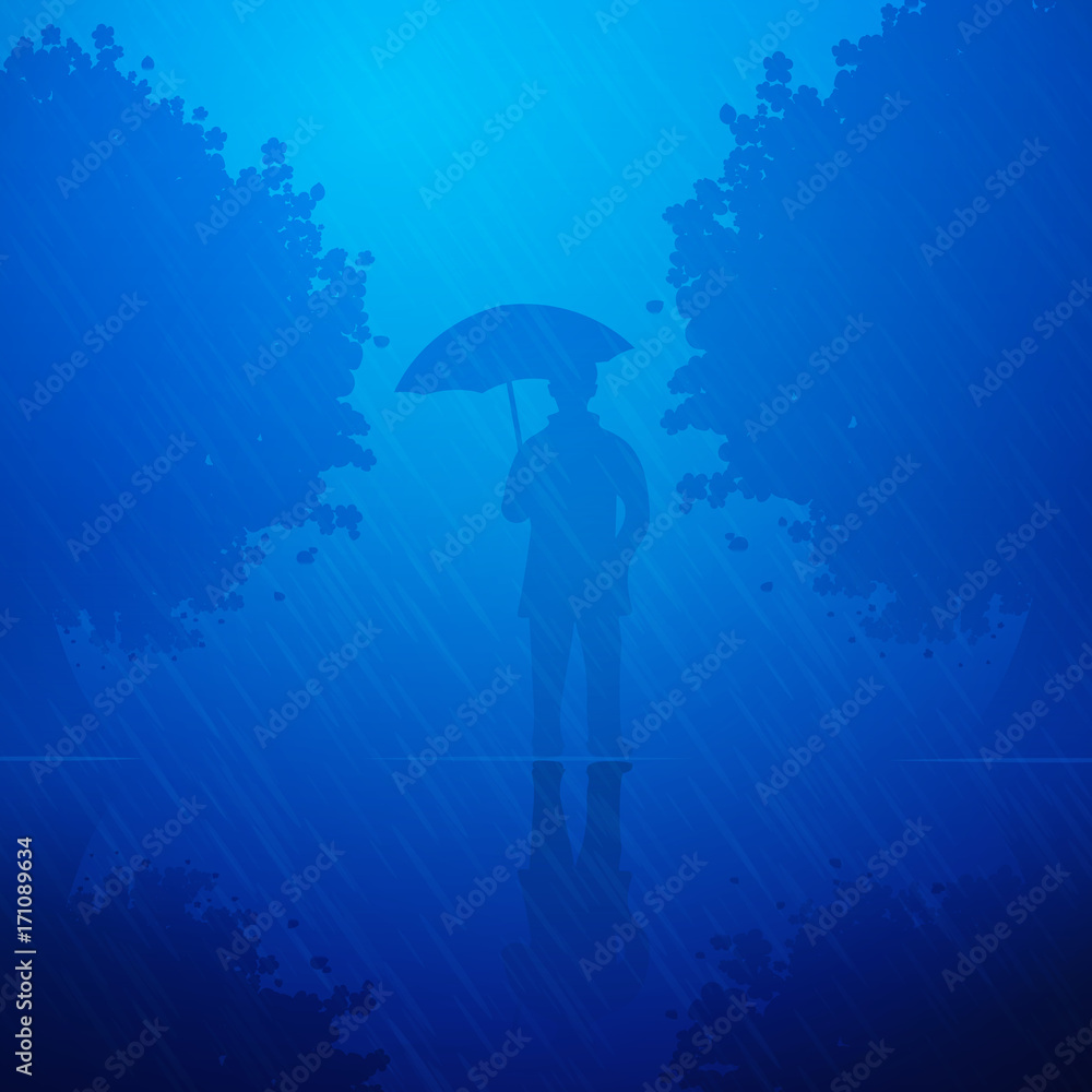 Person in the rain