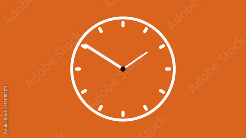 Clock graphic with hour and minute hands orange