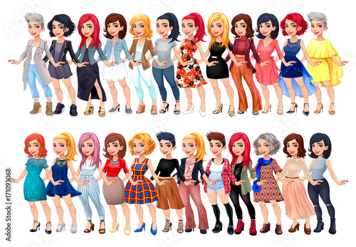 Varied female fashion avatar