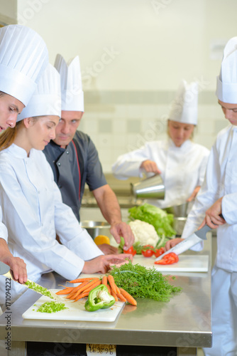 Young people on cooking course