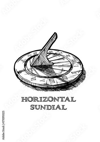 hand drawn illustration of sundial