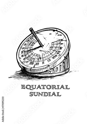 hand drawn illustration of sundial