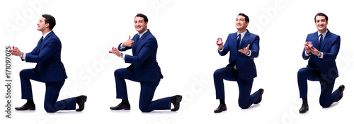 Romantic concept with man making marriage proposal