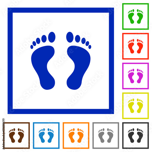 Human Footprints flat framed icons