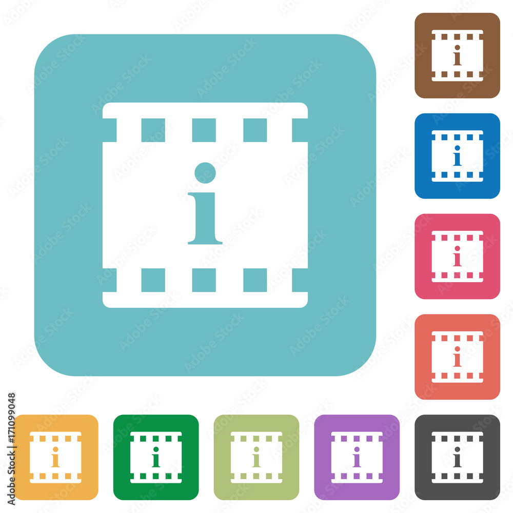 Movie information rounded square flat icons Movie information rounded square flat icons