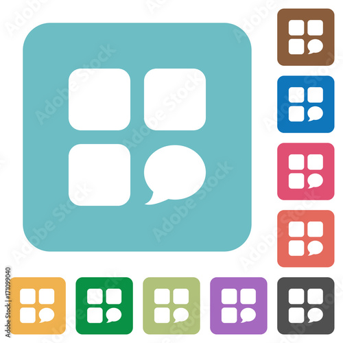 Message component rounded square flat icons