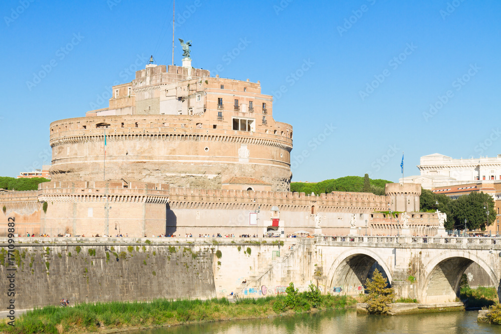 famous castle saint Angelo close up, Rome, Italy famous castle saint Angelo close up, Rome, Italy
