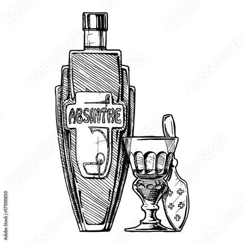 bottles of alcohol. Distilled beverage