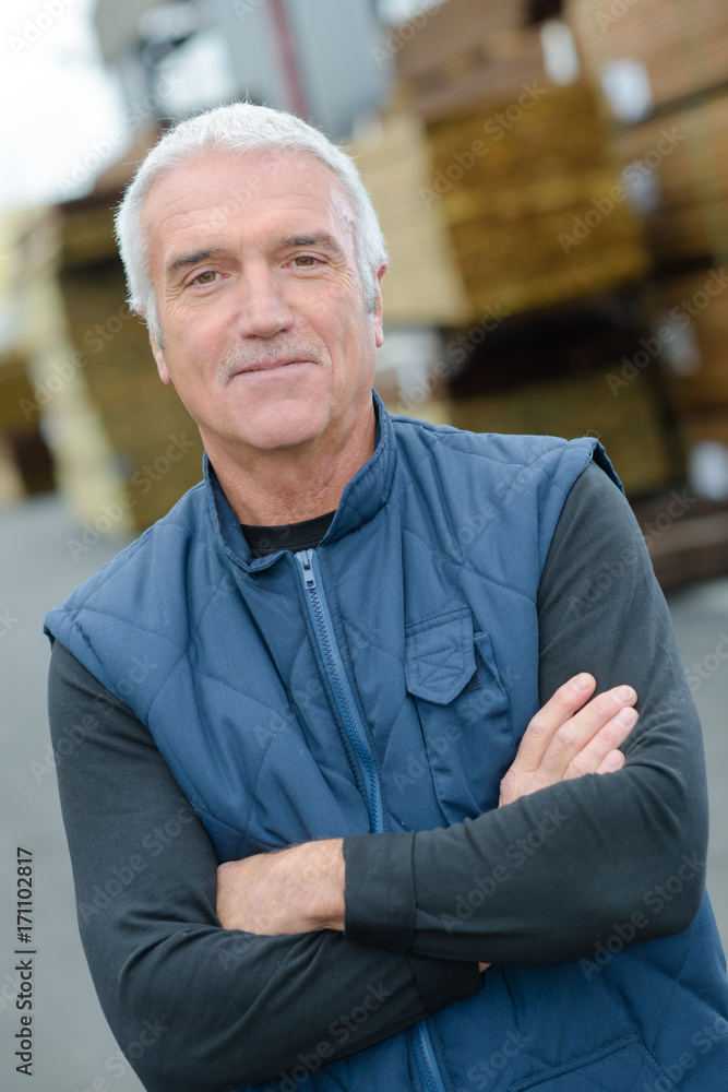 Portrait of middle aged worker outdoors Portrait of middle aged worker outdoors