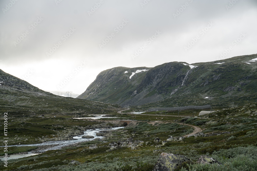 Waterfall near The Rallarvegen Road Waterfall near The Rallarvegen Road
