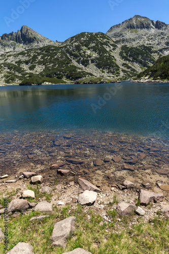 Amazing Landscape with Big Valyavishko Lake and Dzhangal peak, Pirin Mountain, Bulgaria photo