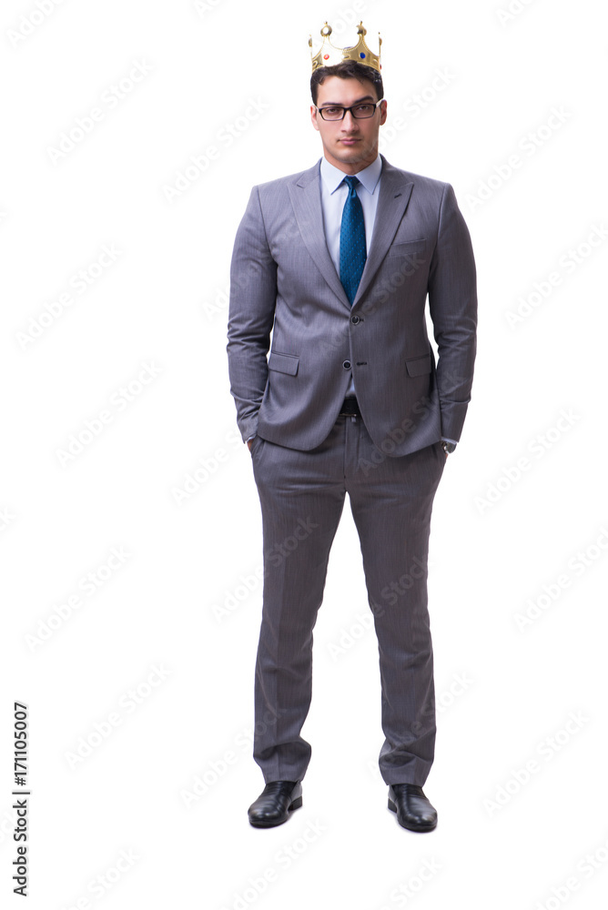 King businessman isolated on white background King businessman isolated on white background